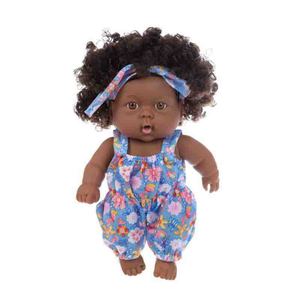 Muñeca negra africana personalizada de 8 pulgadas al por mayor, muñeca bonita teñida con corbata, muñeca de renacimiento de vinilo relajante, juguete para niños - Product Image 6