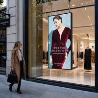 Écran publicitaire LCD ultra-fin haute luminosité de 32, 43, 49, 55, 65, 75 pouces, 700-4000 nits, pour vitrine de magasin