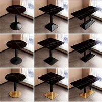 Meubles en bois modernes simples, pieds en métal, plateau en marbre, petite table ronde carrée, tables de bar de cuisine, tables de restaurant pour café
