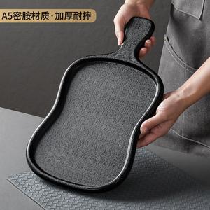 Xiangyuan <b>melamine</b> tableware <b>plates</b>, Western-style black textured tomahawk steak <b>plates</b>, restaurant and hotel irregular-shaped - Product Image 3