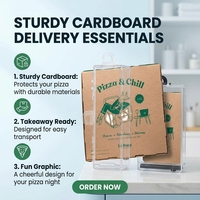 Boîtes à pizza carrées rigides en carton ondulé, personnalisées avec logo de restaurant, écologiques, avec pelliculage or et pelliculage brillant
