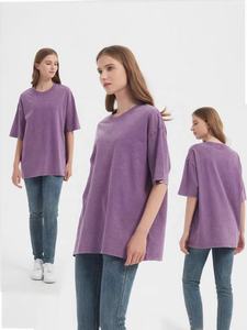 T-shirt en coton de luxe personnalisé avec logo, lavé, surdimensionné, à manches courtes, pour hommes et femmes - Product Image 2