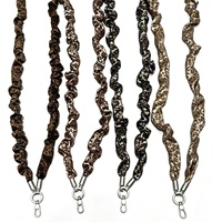 Lanière de téléphone bandoulière imprimé léopard, longue sangle en tissu avec fermoir métallique, cordon de cou détachable pour téléphone, breloque de sac