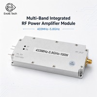 Módulo Amplificador de Potencia RF GaN Multibanda de Alta Potencia y Alta Eficiencia, 100W, Ultra Bajo Ruido, 433MHz-5.8GHz, DC28V, Pin RF
