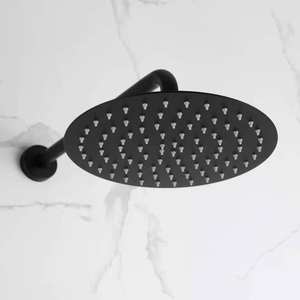 Ensemble De douche dissimulé en laiton, noir mat, 2 fonctions, haut rond, offre spéciale, - Product Image 4