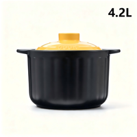 Olla de Cerámica Antiadherente, No Apta para Inducción, Duradera, Ecológica, Apta para Lavavajillas, Compatible con Gas, Capacidad de 4.2L, Utensilios de Cocina