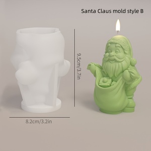 3D Santa Claus Silicone Mold Handmade Santa Claus Aromatherapy Candle Mold DIY <b>Soap</b>, Resin, Gypsum - Product Image 6