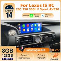 Radio para Auto Android 14 para Lexus IS RC 200 250 300 350 200t 300h 2013-2019, GPS Integrado, Reproductor Multimedia para Tablero, CarPlay, 4G