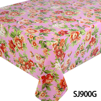 Nappe de table en plastique imperméable et résistante à l'huile avec motif de fleurs colorées, nappe en PVC
