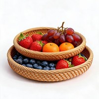 Rieten dienblad handgeweven natuurlijk rond dienblad Boho rustieke woonkamer fruit snack opbergbak huisdecoratie OEM ODM op maat S M L