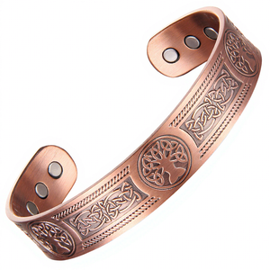 Bracciale Magnetico in Rame Puro con Logo Personalizzabile, Motivo a Croce, Stile Vintage, Marca <span class=keywords><strong>EST</strong></span>, 38g 15mm, Vendita all'Ingrosso B2B, Regalo - Product Image 1