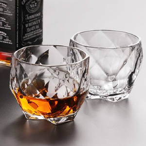 <span class=keywords><strong>Verre</strong></span> à whisky réutilisable éco-responsable à coupe diamantée, style vintage, fond épais, en cristal, personnalisable, pour bar, bière, cocktail, 350 ml - Product Image 3