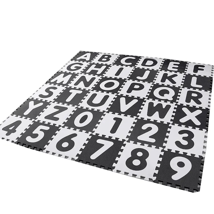 아이의 퍼즐 운동 놀이 매트 숫자와 편지 흑백 바닥 EVA 폼 매트