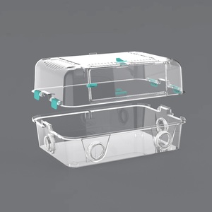 Golden Bear Hamster Villa de luxe spéciale grand espace empilable hauteur fondation amovible Tunnel transparent en plastique - Product Image 5