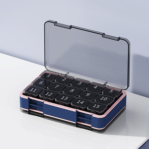 Portable Rectangle Pill Box Organizer PP Plastic Vitamin Dispenser Medicine Case 7 Compartments Daily Weekly <b>Tablet</b> <b>Container</b> - Product Image 2