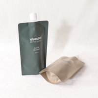 Fabricant personnalisé Doypack pochette avec capuchon bec pour revitalisant capillaire et shampoing recharge emballage avec logo inclus