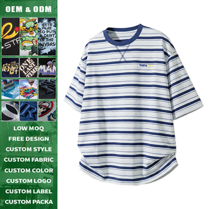 T-shirt japonais Cleanfit à rayures colorées et col rond pour homme, coupe décontractée, été, simple, respirant, doux, décontracté, polyvalent - Product Image 3