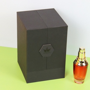 Crown Win <b>Magnetic</b> Black Perfume <b>Box</b> Double Door Open Packaging Jewelry Luxury Gift <b>Box</b> Happiness Wedding Favor Kutu Paper Boxes - Product Image 2