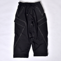 Pantalon de neige cargo unisexe imperméable noir avec surpiqûres contrastées, style ample et pantalon de ski isolé