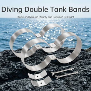 316 Stainless‑Steel Diving Double Tank Bands, Scuba Cylinder Mounting <b>Clamp</b> <b>Strap</b> For Twin Air Tank Backplate Bracket - Product Image 1
