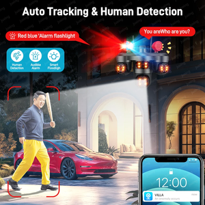 Cámara de Seguridad Exterior IP66 IP con Detección de Movimiento, Visión Nocturna, Rotación de 360 Grados, Conectividad WiFi, Pantalla y Triple Lente de 18MP 3PTZ - Product Image 5