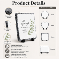 Plaque photo vierge en ardoise naturelle pour sublimation, support photo en pierre, formes ronde, cœur, carrée, pour décoration de table et artisanat