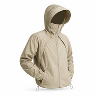 Veste décontractée d'extérieur pour homme, coupe ample, en polyester/nylon, avec capuche amovible, protection UPF 50+, légère, pour l'été