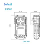Safewill ES30P Détecteur de gaz hydrogène de haute précision Moniteur de gaz multi-4 portable personnalisé Capteur infrarouge de dioxyde de carbone (CO2)