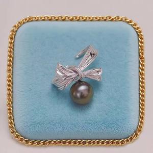 อุปกรณ์เสริม WENCHI 10730DIY แหวนเงินแท้ S925 แบบเปล่า สำหรับใส่เพชร ขนาด 10-11 มม. ทรงไฮเปอร์โบล สำหรับฝังเพชรทรงเหลี่ยม - Product Image 4