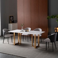 Meubles de salle à manger, table à manger en pierre frittée, ensemble de table à manger moderne, ensemble de salle à manger 4, 6 ou 8 places, table de restaurant