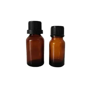 Botol Amber cair minyak esensial, dalam stok kaca 10ml 15ml untuk perawatan diri