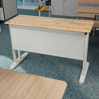 Bureau en bois massif avec filet à livres, double table