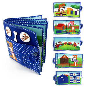 Peluches sensorielles pour bébé avec emballage personnalisé Livres en tissu froissé avec pieds en feutre pour chien mignon <span class=keywords><strong>Livre</strong></span> d'histoire de conception de dessin animé - Product Image 2