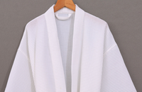 Robe de chambre élégante et luxueuse pour femme, 100 % coton, thermique, unie, à manches longues, longueur genou, douce, décontractée, pour la piscine
