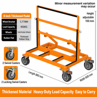 Chariot de manutention pliable pour portes et fenêtres en verre de 800 kg, chariot de transport robuste pour le déplacement de matériaux lourds