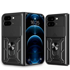 Pour Google Pixel <span class=keywords><strong>9</strong></span> Pro Fold 5G étui <span class=keywords><strong>antichoc</strong></span> lentille de protection de qualité militaire protéger anneau béquille support de montage de voiture <span class=keywords><strong>coque</strong></span> de téléphone - Product Image 1