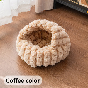 White Plush Pet <b>Bed</b> Memory Foam All Season Dog Cat Sleeping <b>Bed</b> Soft Cushion Comfortable <b>Nest</b> For Indoor Pets - Product Image 3