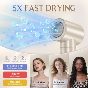 Sèche-cheveux à grande vitesse Brosse Ions négatifs Sèche-cheveux Auto Bigoudis Peigne à air chaud Ensemble 8 en 1 Multi Styler - Product Image 4