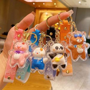 Factory Creative Cute Bear Rabbit Pig <b>Key</b> <b>Chain</b> Keyring Pendant 3D PVC Kwaii Animal Keychain - Product Image 1