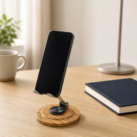 Support de téléphone portable en bois massif à rotation 360°, très vendu °   Support de bureau rotatif et pliable pour regarder des séries et des émissions en direct