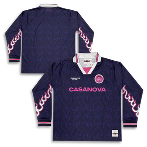 Camiseta de Fútbol Retro Personalizada de Manga Larga con Diseño Similar a un Cuello Polo - Product Image 1