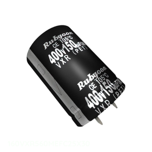 ตัวเก็บประจุแบบมีรูสำหรับผ่านช่องเก็บ160VXR560MEFC25X30สารส้ม560 uF 20% 160V Snap th 560 uF - Product Image 1