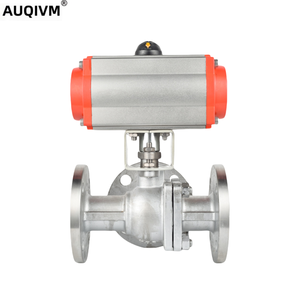 Válvula de Bola Neumática de Tres Vías de Acero Inoxidable 304 con Bridas para Control de Gases, Accesorios para Tuberías AUQIVM de Acero Inoxidable 304 - Product Image 3