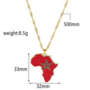 Collar con Colgante <span class=keywords><strong>de</strong></span> Bandera <span class=keywords><strong>de</strong></span> Angola, Marruecos, Nigeria, Ghana, Somalia, Collar con <span class=keywords><strong>Mapa</strong></span> <span class=keywords><strong>de</strong></span> <span class=keywords><strong>África</strong></span> para Mujeres y Hombres, Joyería, Collar con Bandera <span class=keywords><strong>de</strong></span> País - Product Image 6