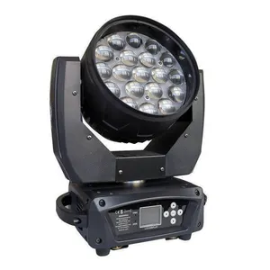 Venta al por mayor DMX512 control 19PCs 15W RGBW 4 en 1 Auro zoom LED etapa luz cabeza móvil lavado