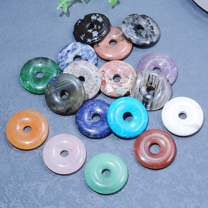 Colgantes de Piedra de Cuarzo Natural de 30 mm al por Mayor, Cristales Curativos, Gemas en Forma de Donut para la Fabricación de Joyas - Product Image 5