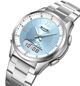 นาฬิกาดิจิตอล Skmei 2459 สำหรับผู้ชาย สายสแตนเลสยอดนิยม กันน้ำ จอแสดงผลคู่ พร้อมนาฬิกาปลุก รุ่น Five Point Series แสดงวัน - Product Image 1