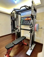 Equipo de Gimnasio en Casa REYK, Máquina de Ejercicios Multifuncional 3D Compacta con Cable Cruzado, Power Rack, Smith Machine de Acero, 75 kg