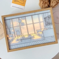 Boîte à lumière LED A4 personnalisée alimentée par USB Boîte à lumière imprimée en 3d Cadre de peinture d'art d'ombre pour la maison Salon intérieur