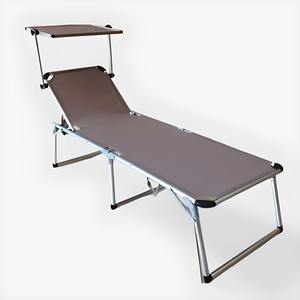 Cuna plegable de aluminio y textilene, gris paloma - Product Image 1